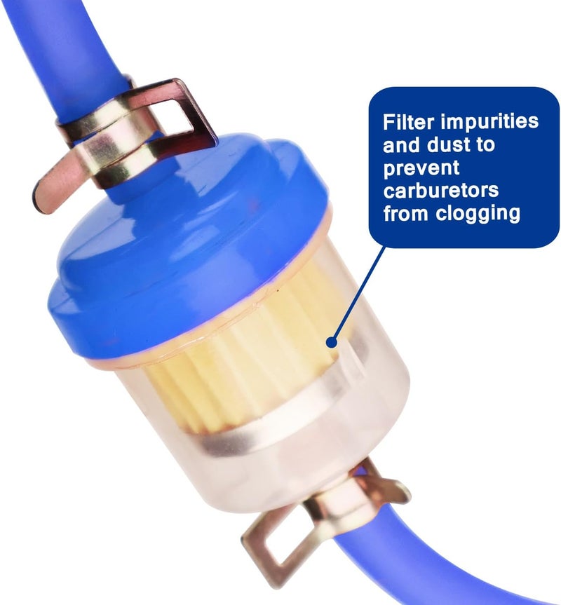 HOOUP Dirt Bike Gas Fuel Line Hose Fuel Filter for 50cc 110cc 125cc TaoTao Coolster Apollo GY6 Motorcycle Pit Bike Motocross Pocket Bike Chinese Atv Four Wheeler Moped Scooter Quad Go Kart Parts Blue - Image 5